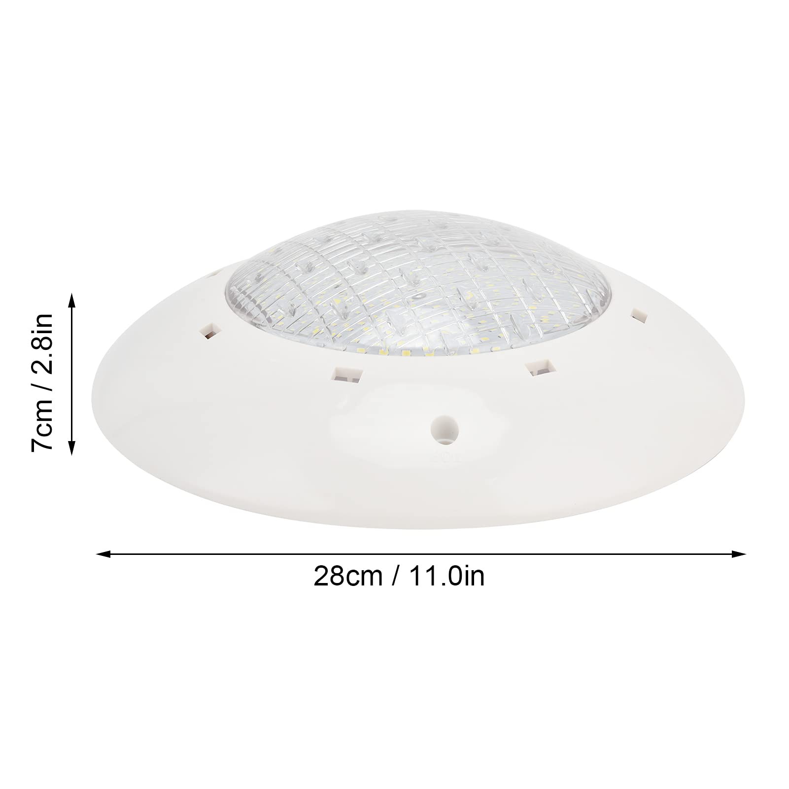LED-Unterwasserleuchte, IP68, Wasserdichte Kunststoff-Schwimmbadlampe für Hotel-/Aquarium-Dekoration, AC12V, Warmes Licht (25W)