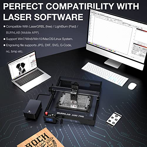A20 Pro Laser Engraver With Air Assist Kit And Honeycomb Working Table, Burnlab 20W Output Laser Cutter Diy Laser Engraving Machine, Laser Engraver For Metal And Wood, Glass, Acrylic, Leather #TOP7
