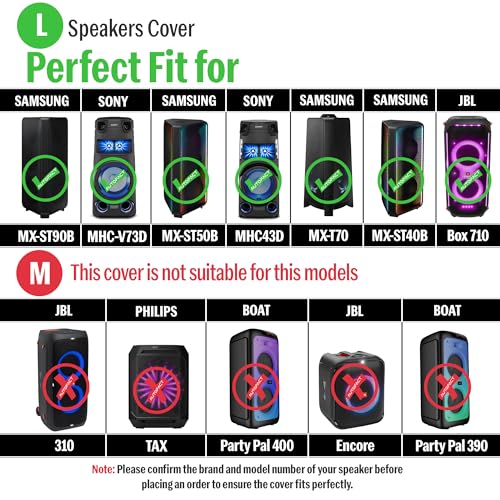Image of Autofact Premium Speaker Cover for Sony MHC-V73D Lightweight Grey Fabric with Dustproof & Scratch-Resistant, Durable & Easy to Carry (Large Size Speaker Only)