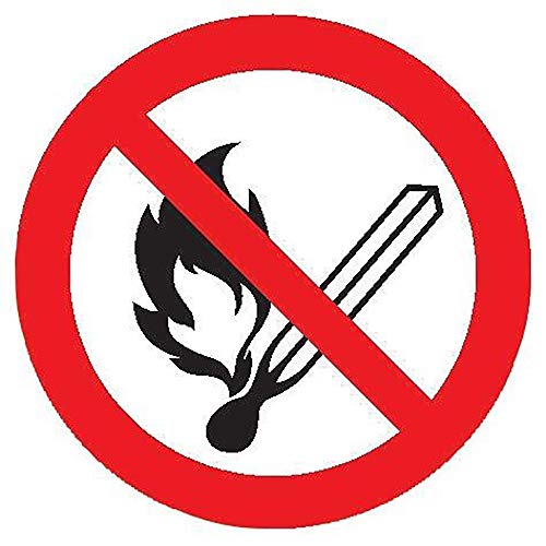 Fp - Rótulos De Prohibición, De Aluminio Prohibido Hacer Fuego,Luz Abierta Y Fumar En Oferta Format 4044589009258 - Verbotsschild Alu 200 Mm Offenes Licht