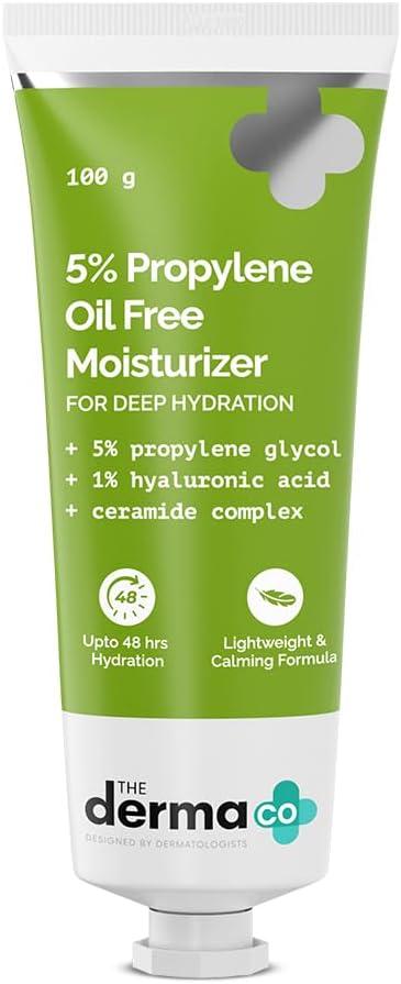 5% Propylene Glycol & Hyaluronic Acid & Ceramid Moisturizer – For Hydrating, Oil-Free, Smooth & Soft Skin, Ultra Light & Non Greasy, Calming Formula, All Skin Types, 100g