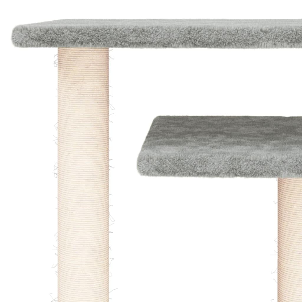 Homgoday Tiragraffi per gatti con piattaforme grigio chiaro, 62,5 cm, torre tiragraffi multilivello per gatti con scala e condomini, centro attività per gatti da interni