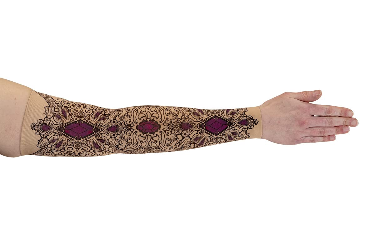 Lymphedivas Audrey Beige Medical Graduated Compression Arm Sleeve for Lymphedema