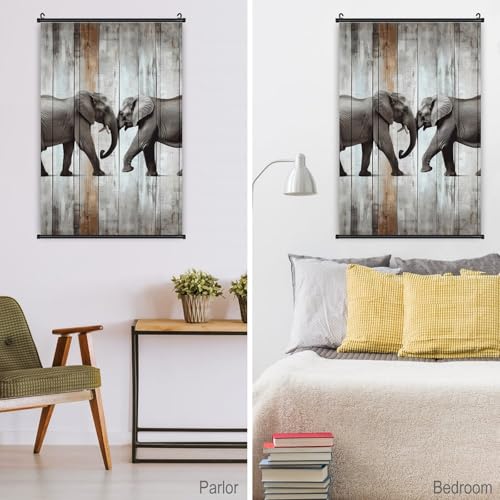 Toile en bois à suspendre éléphant pour embellir vos murs vides