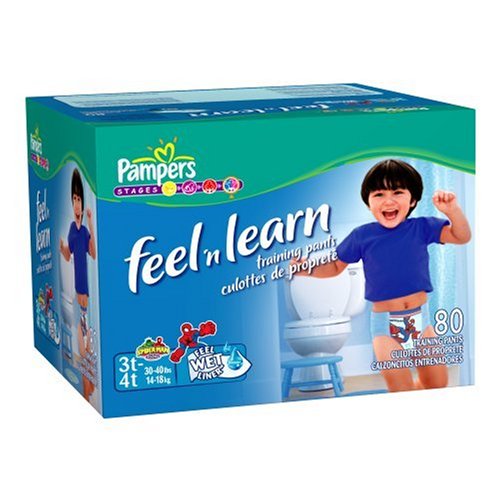 Pampers Feel 'n Learn Advanced Trainers, Training Pants for Boys, Size 3T-4T (30 to 40 Lbs) 80-Count