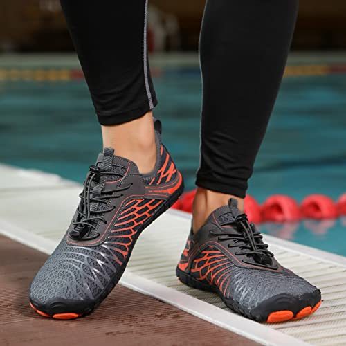 Image of Hike Barefoot Shoes for Women Men with Wide Toe Box, Healthy & Non-Slip Breathable Barefoot Water Shoes Beach Pool Aqua Swim Surf Hiking Walking Shoes