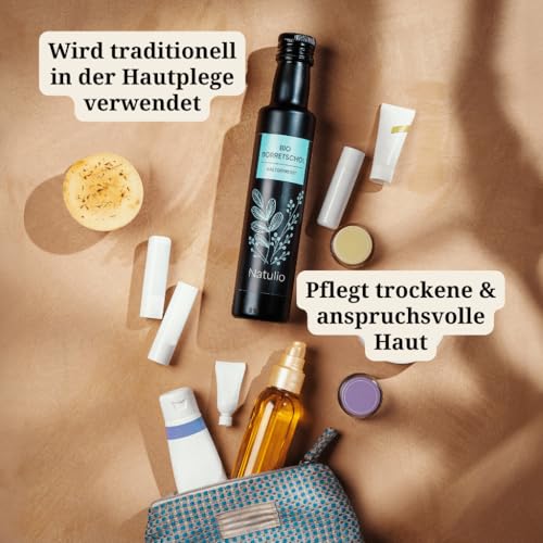Natulio Borretschöl Bio kaltgepresst 250ml - zur Ernährung sowie zur Hautpflege geeignet - reich an Gammalinolensäure und Linolsäure - zertifiziert nach DE-ÖKO-006