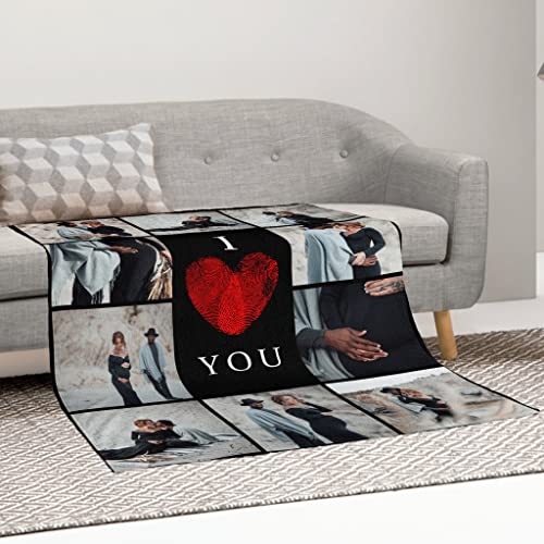 Custom Blanket Memorial Gift With Photo Text Collage: Made In Usa, 10 Photos Customized Blankets Personalized Throw Blanket Using My Own Pictures For Family Mom Dad Kids Wife Or Lover - 4 Sizes #TOP5