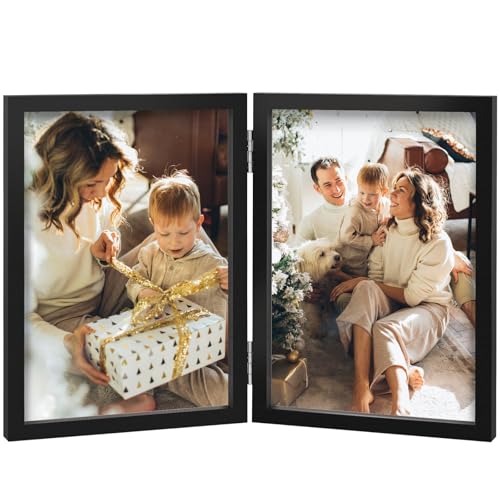 AVEAX Doppelter 13 x 18 Bilderrahmen Klappbarer Bilderrahmen aus Holz mit...