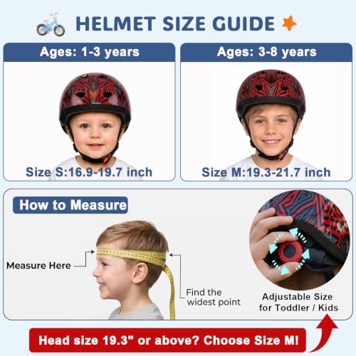 Image of Toddler Helmet, Adjustable Kids Bike Helmet for Ages 1-3-8
