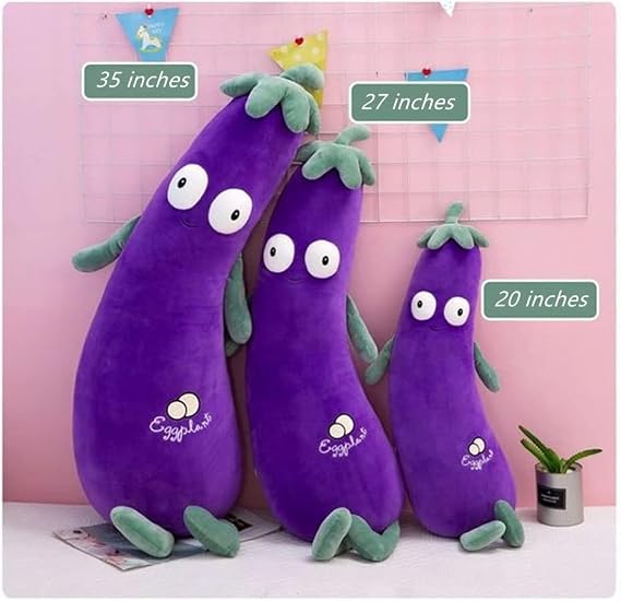 JOSON Purple Large Simulation Mr. Eggplant Doll Sleeping Pillow Doll,Plush Toy Cushion (19.8inch（50 cm）)