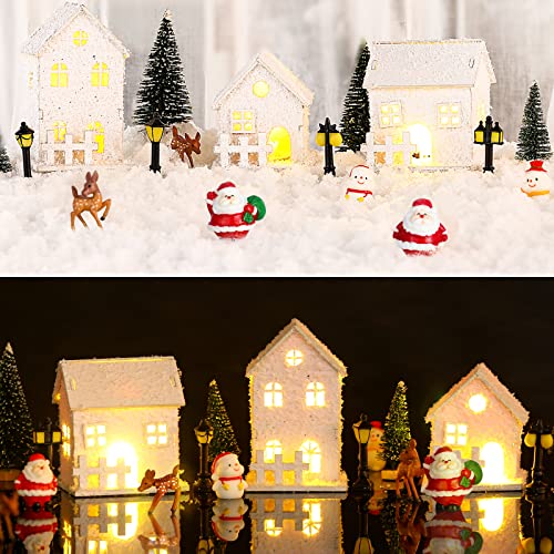 17 Pcs Christmas Village Sets Christmas Village Accessories Christmas Village Houses Lighted Led Christmas Village Scene Desktop Ornament Christmas Figurines Battery Operated Landscape Decor #TOP4