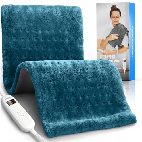 RENPHO Heating Pad for Back-Neck-Shoulder-Knee-Leg Pain Relief, Mothers Day Gifts for Mom Wife, 12x24 Electric Heating Pad for Period Cramps, FSA Eligible Items Only List, ETL Certified (Blue)