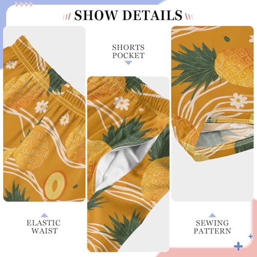 ALAZA Orange Pineapple Fruit Flower Pajama Lounge Pants Long Sleep Pajama Bottoms with Pockets4