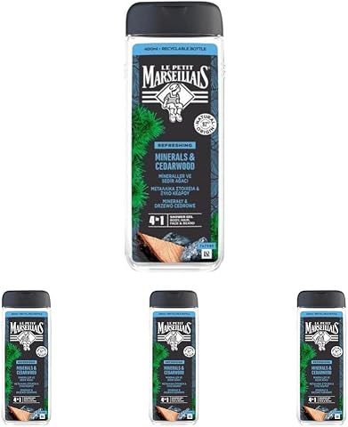 le petit marseillais duş jeli men serisi mineral ve sedir ağacı (400 ml) 4lü paket