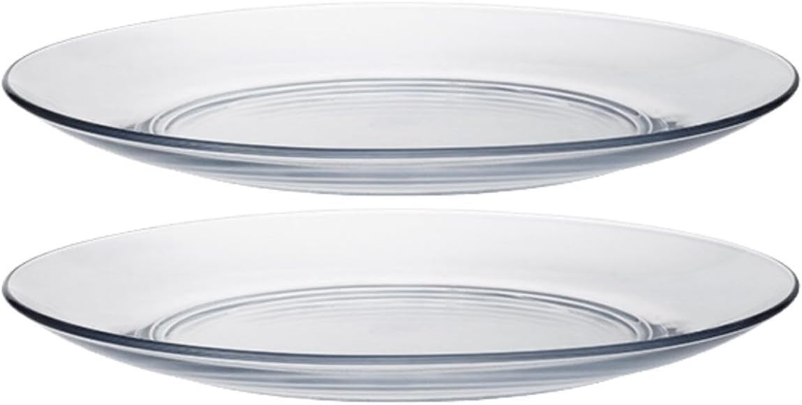 Tempered Clear Glass Plate, 7.5inch Dinner Plate, Decorative Glass Serving Plate for Salad, Dessert, Kitchen Dining Table, 2Pack (clear, 2pcs 7.5inch)