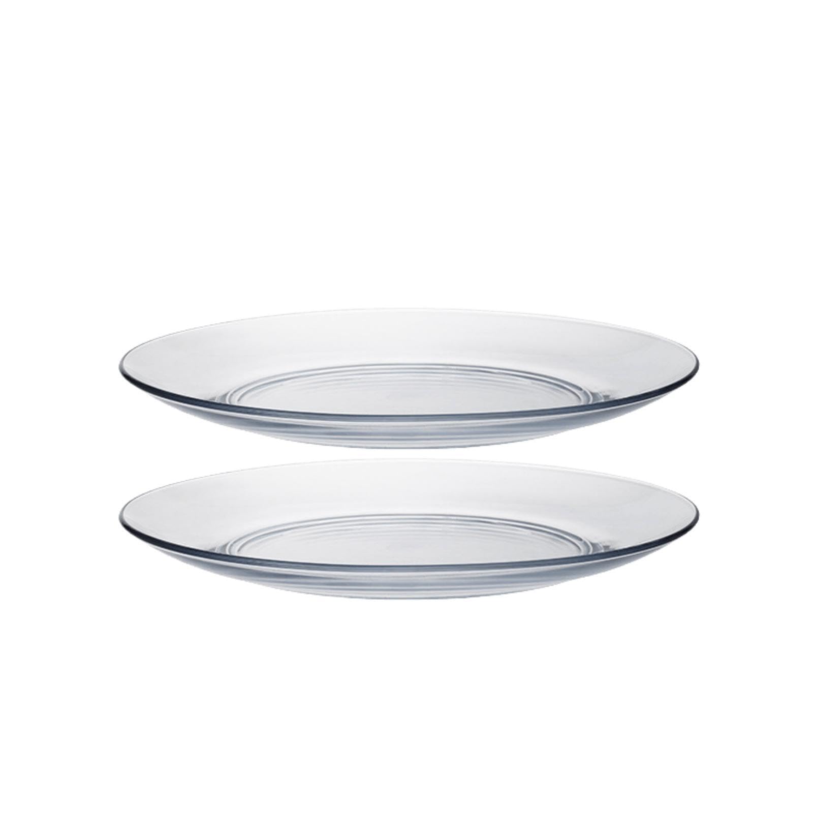Supercap - 9.25inch Tempered Clear Glass Dinner Plate, Decorative Glass Serving Plate for Salad, Dessert, Kitchen Dining Table, 2 Pack (clear, 2pcs)