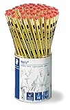 Fácil de borrar STAEDTLER Noris 122 KP72 ST - Lápices grafito HB con goma de borrar, Bote 72 lápices