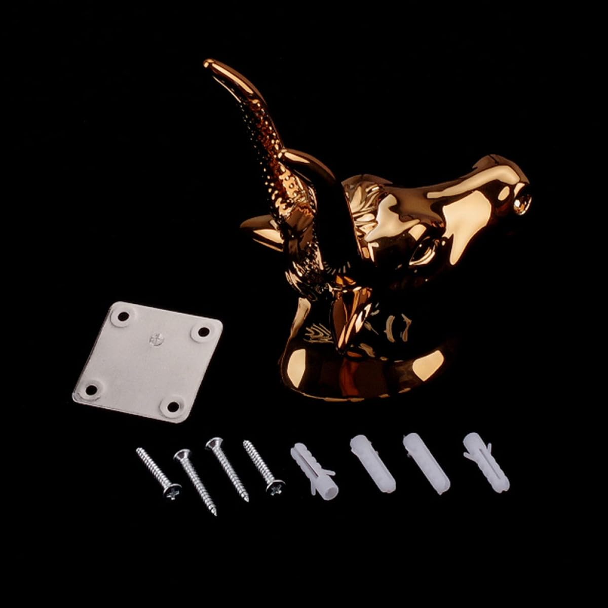 Supporto per Chitarra da Parete in Acciaio Gancio Portaoggetti a Testa di Toro, Set, Stabile e Facile da Installare, per Riporre Chitarre in Casa o Studio Musicale