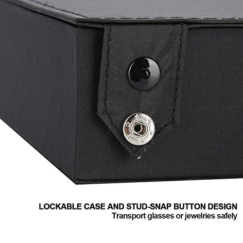 Présentoir pour lunettes soigné avec support de couvercle pliable