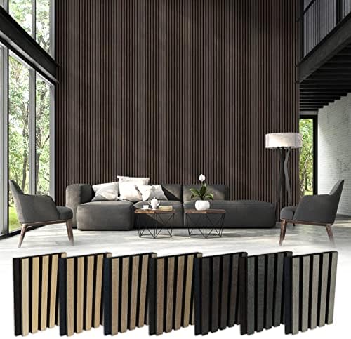 HEXIM Akustikpaneele Musterstück - flexible Lamellenwand Holz MDF Wandpaneele Lamellenverkleidung Wandverkleidung Innendekoration schalldämmend (Chicago Concrete - AP10 / APH10 Musterstück