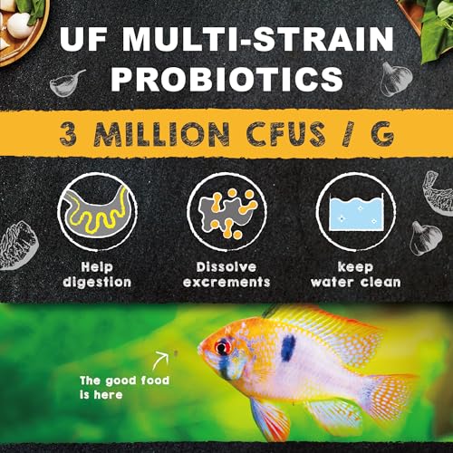 Ultra Fresh Tropical Fish Food, Wild Sword Prawn, Natural Color Enhancement, Slow Sinking Pellet for Discus, Angelfish, Cichlids and Medium Size Fish, Tropical Chunks