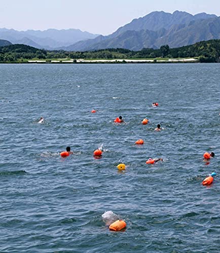 Bouée de natation en eau libre jaune avec sac étanche intégré - 6
