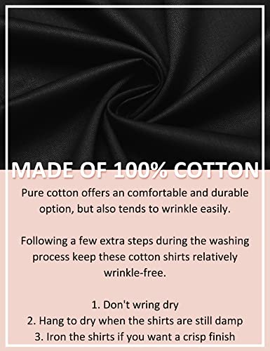 Hotouch Womens Long Sleeve Button Down Shirt With Stretch/Black/Medium #TOP3