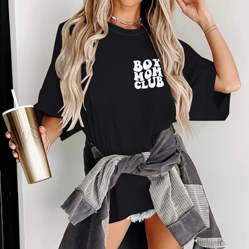 Boy Mom Club Shirt Mama Fashion Graphic Tee Shirts Mother Gifts T-Shirt Casual Short Sleeve Tee Tops3
