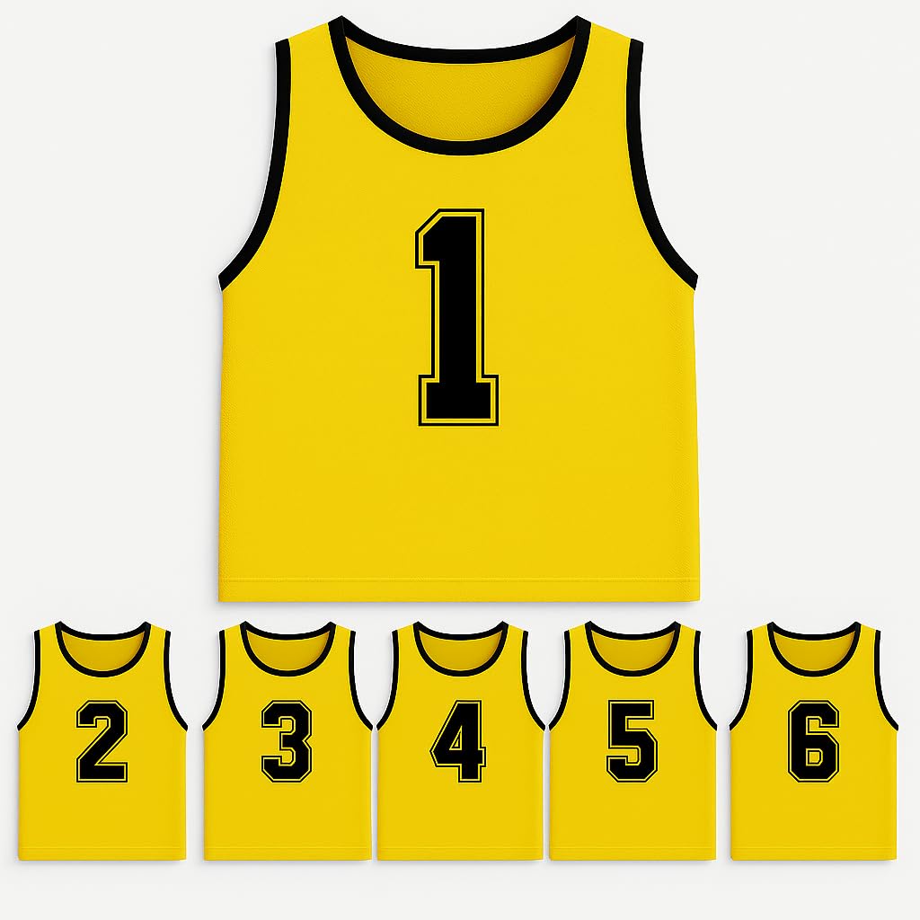 Amazon | ビブス 子供用 大人用 9色展開 6枚セット番号入り 男女兼用