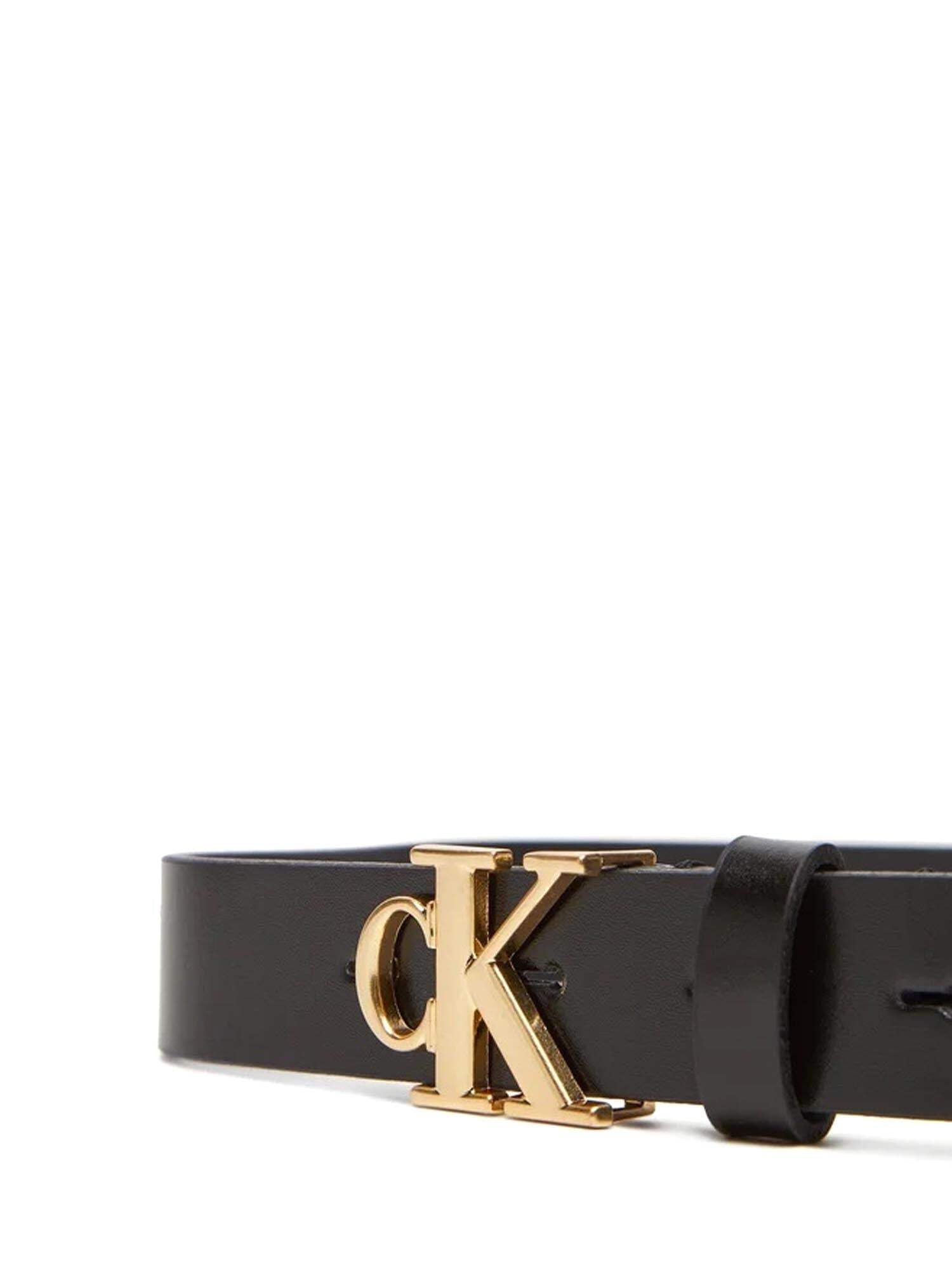Calvin Klein Ceinture Femme Monogram Plaque Buckle 2,5 cm Cuir