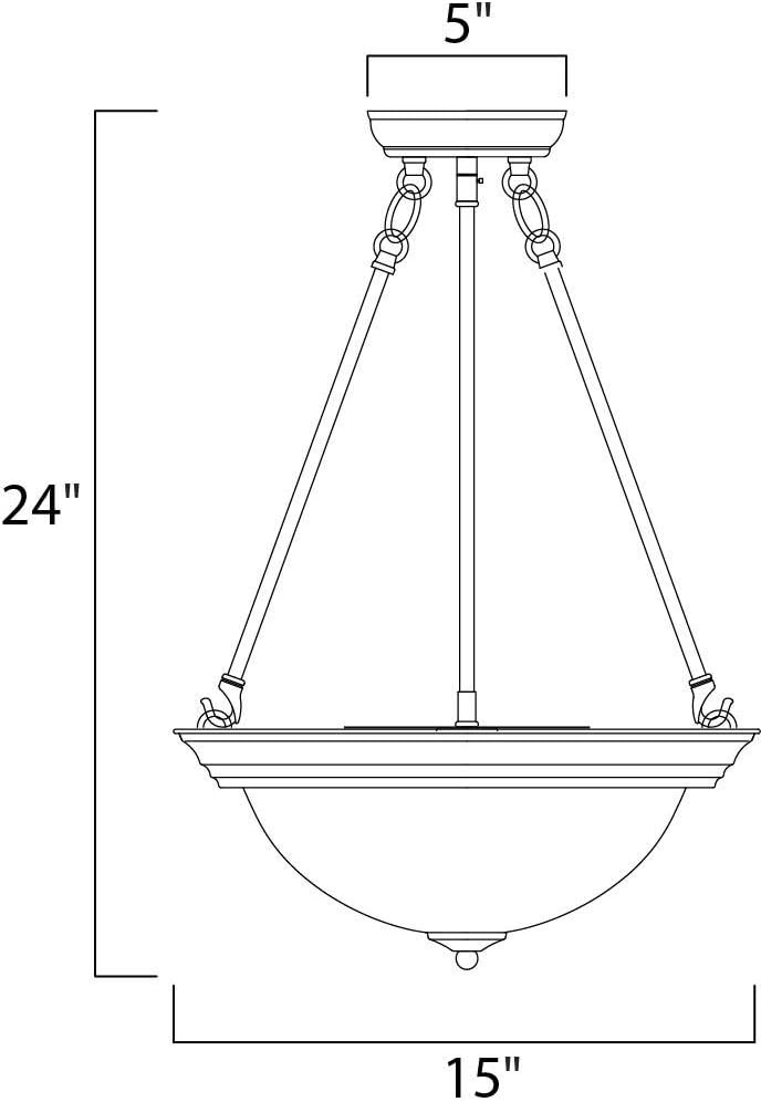 Maxim Essentials- 15 Inch 3 Light Invert Bowl Pendant in Style-Oil Rubbed Bronze Finish -Traditional Installation