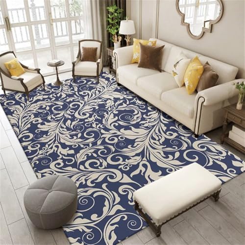 Tapis extérieur terrasse 200x300CM grand paillasson balcon bleu gris style Kilim - 2