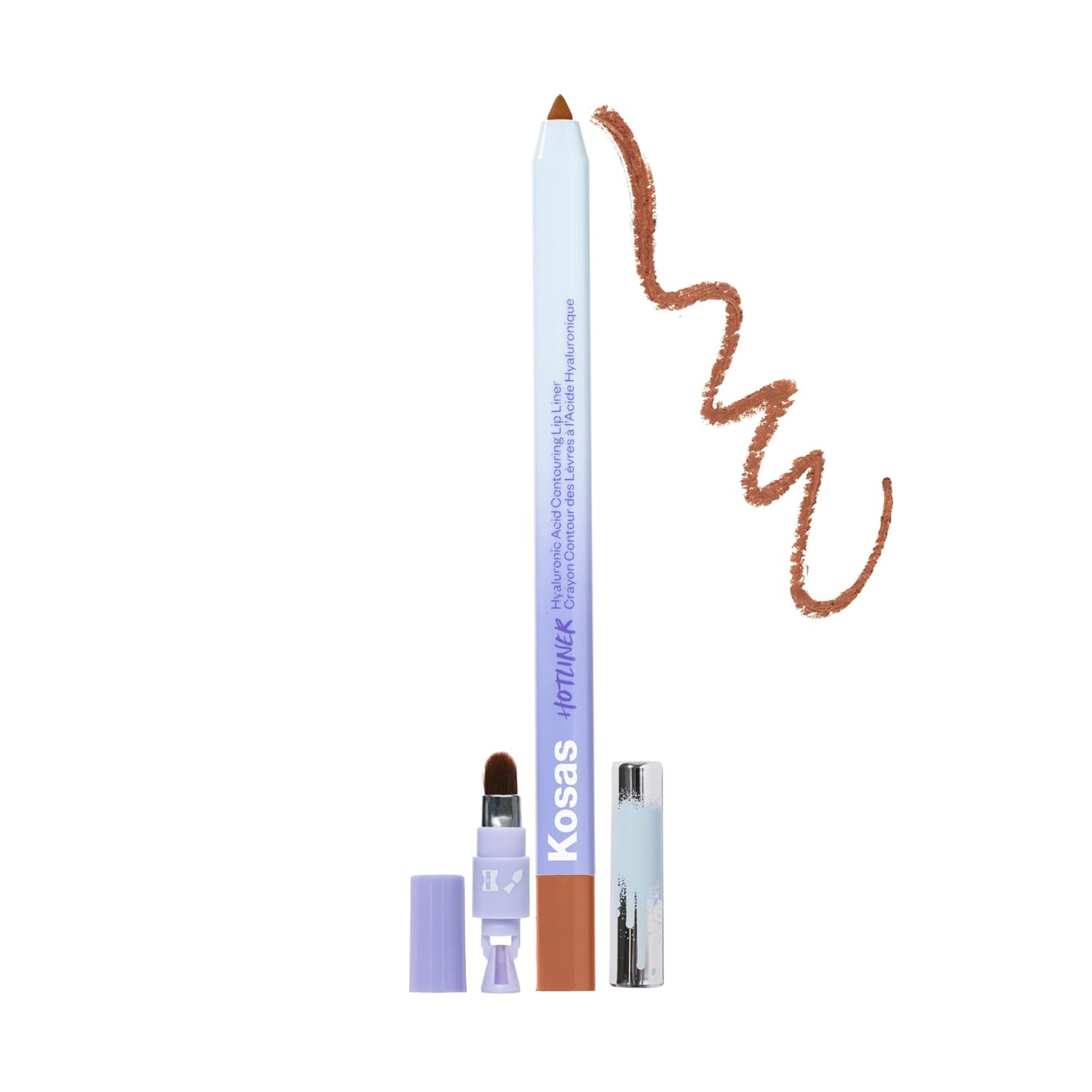 Kosas Hotliner Retractable Lip Liner Pencil with Built-In Brush & Sharpener – Easy Contouring, Hydrating, Long-Lasting – Pigmented Creamy Texture for Plumping Lips – Hyaluronic Acid & Konjac – Epic