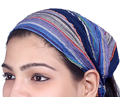 Sarjana Handicrafts Lot 10 Pieces Womens Mens Cotton Headband Striped Hairband Bandana Wrap Band (Multicolored (Assorted)) #TOP2