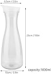 Pichet à jus transparent, pichet à eau chaud/froid en acrylique avec couvercle, jarre à jus et pichet à thé glacé pour usage domestique (1000ML)