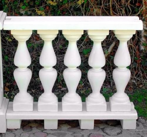Casa Padrino Jugendstil Balustrade Weiß 100 x 25 x H. 84 cm - Massives Stein Geländer aus feinstem Beton - Garten & Terrassen Balustraden
