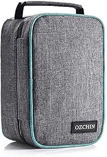 OZCHIN Smell Proof Bag with Combination Lock Lunch Bag File Organizer Case Container; Medicine Lock Bag Travel Storage Case (Grey)