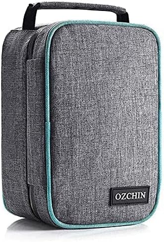 OZCHIN Smell Proof Bag with Combination Lock Lunch Bag File Organizer Case Container; Medicine Lock Bag Travel Storage Case (Grey)