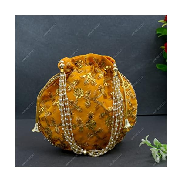 Vintage Gulley Women's Velvet Ethnic Rajasthani Potli Bag - Image 5