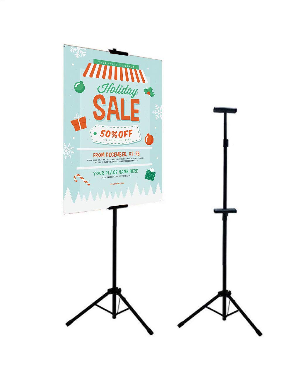 WJTQTBT Double-Sided Easel Stand,Poster Holder Adjustable up to 73 inches Sign Stand for Display