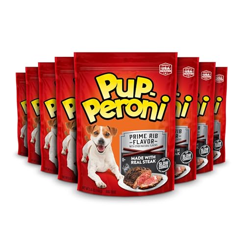 Pup-Peroni Dog Treats, Prime Rib Flavor, 5.6 Ounce (Pack of 8), Made with Real Steak