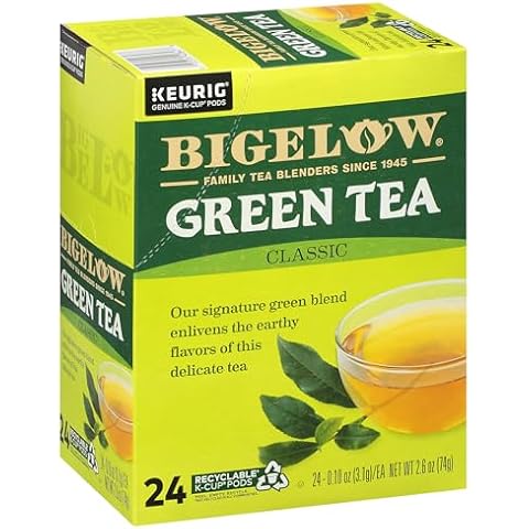 Bigelow Tea Green Tea Keurig K-Cup Pods, Caffeinated Tea Keurig Tea Pods, 24 Count Box (Pack of 4), 96 Total K-Cup Pods Cover