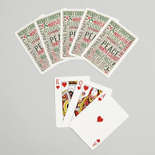 Lantern Press Christmas Typography, 52 cartas poker para adultos miniatura 7