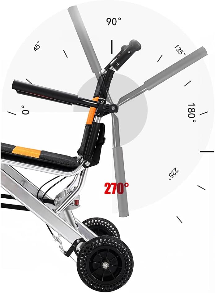 Portable Folding Wheelchair, Travel Wheelchair with handbrake, Ultra-Light Wheelchair for The Elderly and Children (with Bag) : Health & Household