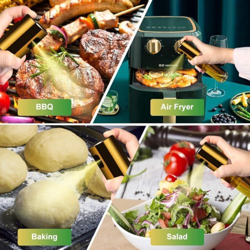 Image of Olive Oil Sprayer for Cooking, 100ml Food-Grade Glass for Air Fryer, Kitchen Sprayer Mister and Oil Spray Bottle for /BBQ /Salad /Baking /Roasting /Grilling (pack of 2, 110 ml)