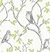 Fine Decor 2900-40637 Linden Owl Wallpaper, Green