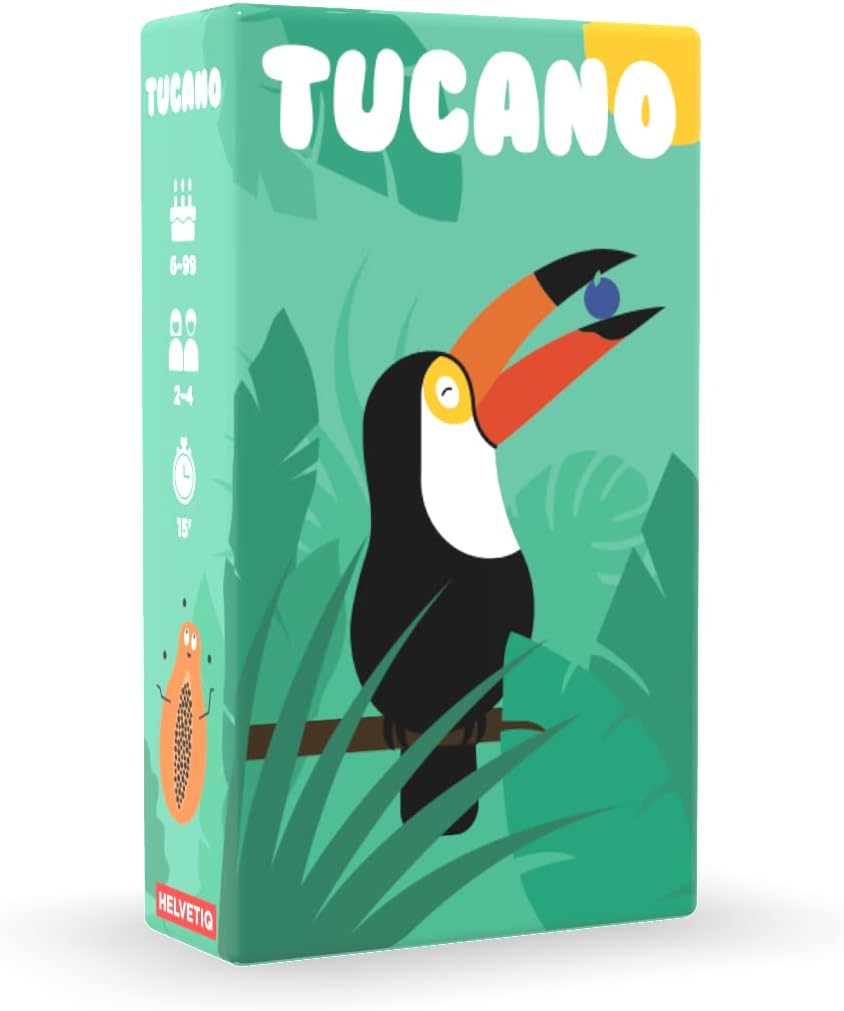 Tucano Card Game - A Tropical Strategy Adventure of Juicy Fruits and Clever Tactics! Fun Family Game for Kids & Adults, Ages 6+, 2-4 Players, 15 Minute Playtime, Made by Helvetiq