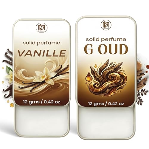 Image of Dr.Mashur Solid Perfume |Vanille&G oud Alcohol Free Wax Perfume Balm, Long Lasting | Pocket Tin 12g, Pack Of 2| Non Greasy Smooth Glide, Travel Friendly Men And Women
