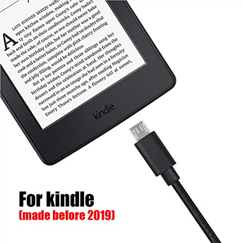 JTMM 2 Packs Replacement USB Charger Cable for Fire Tablets Kindle eReaders, Fire HD 8 HD 10, Kindle Paperwhite Voyage Oasis (Made Before 2019) and other Device(Micro USB Cable-3.3ft)